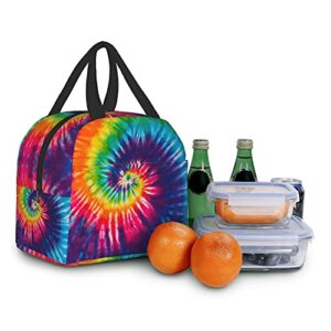 Tie Dye Insulated Lunch Bag For Women Reusable Lunch Box Waterproof Small Lunch Tote Bags For Work Travel