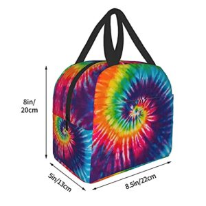 Tie Dye Insulated Lunch Bag For Women Reusable Lunch Box Waterproof Small Lunch Tote Bags For Work Travel