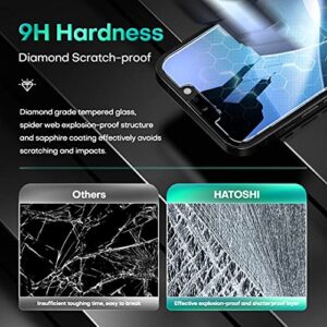 HATOSHI 3 Pack Tempered Glass Screen Protector for iPhone 13 Pro Max with 3 Pack Camera Lens Protector, Case Friendly Easy Installation Clear Protective Glass Screen for iPhone 13 Pro Max 6.7-inch