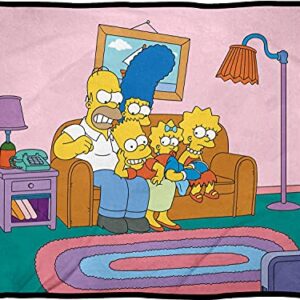 Surreal Entertainment The Simpsons Cartoon Opening Couch Scene Super Soft Plush Fleece Throw Blanket, Multicolor