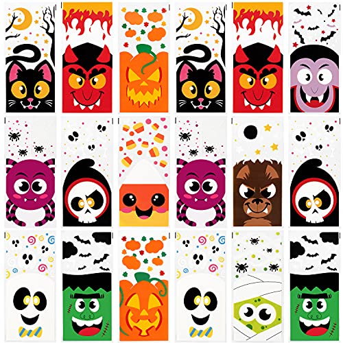 JOYIN 108 Pcs Halloween Cellophane Bags with Twist Tie Candy Treat Bags Sweet Bags Gift Bags Party Favors for Halloween Day Table Decor and Party Favor