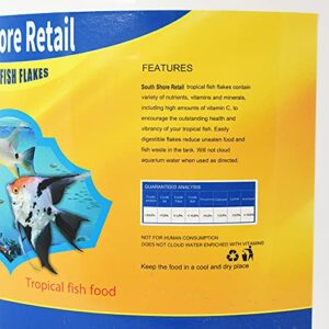 SOUTH SHORE RETAIL, LLC Premium Tropical Fish Food Flakes - 2.5lb Bulk Fish Food| Nutritionally Balanced Fish Food| Tropical Flakes with Color| Nutritious Diet with Shrimp, Plankton, and Spirulina