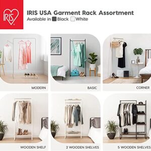 IRIS USA Clothing Rack, Blanket or Garment Ladder, Easy to Assemble, Standing Metal Sturdy Garment Rack, Small Space Storage Solution, Modern Versatile Design, Long-Term Durability, Ladder, White