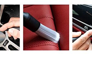 Car Detailing Brush, Ultra-Soft & Boar Hair Detailing Brush Set, Professional Natural detail Brush - Lint-free, Comfortable Grip Premium for Cleaning Air Vents, Engine Bays, Dashboard & Wheels