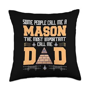 freemason masonic design gifts masonic gift for men freemason throw pillow, 18x18, multicolor