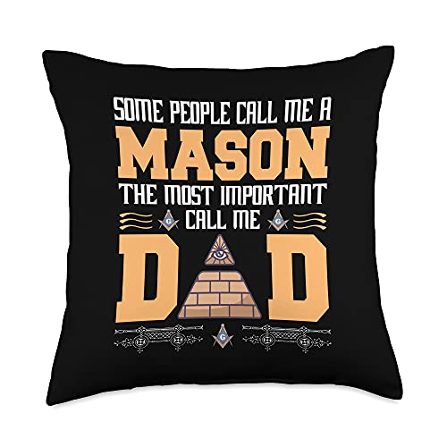 Freemason Masonic Design Gifts Masonic Gift for Men Freemason Throw Pillow, 18x18, Multicolor