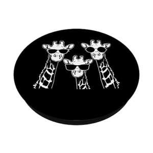 Giraffes family with sunglasses - Giraffe PopSockets Swappable PopGrip