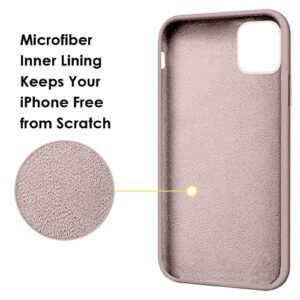 MOCCA Compatible with iPhone 13 Pro Case 6.1 inch with Ring Kickstand | Liquid Silicone | Microfiber Linner | Anti-Scratch Full-Body Shockproof Protective Case for iPhone 13 Pro Women Girl - Pink Sand