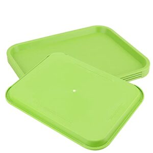 12 Pack Fast Food Serving Tray, 10 x 14 Inch Rectangle Fast Food Cafeteria Service Tray, Plastic Tray for Cafe, Food, Cafeteria, Green