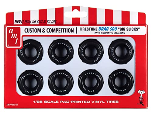 AMT Parts Packs - Firestone Drag 500 Big Slicks Parts Pack (Works with Many Vintage Drag Racing, Muscle, Custom & streed Rod car Kits)