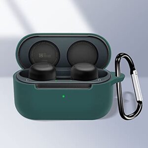 Antetek Compatible for Amazon Echo Buds 2 Wireless Earbuds Case with Keychain,Silicone Protective Cover Accessories Compatible with Amazon Echo Buds 2 Generation (Dark Green)