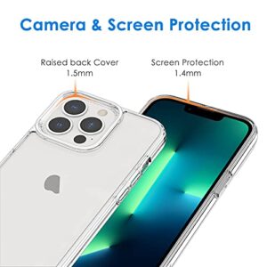 JETech Case for iPhone 13 Pro 6.1-Inch, Non-Yellowing Shockproof Phone Bumper Cover, Anti-Scratch Clear Back (Clear)