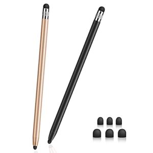 stylushome stylus pens for touch screens (2 pcs), sensitivity & precision stylus, 2 in 1 capacitive stylus with 6 extra tips for ipad iphone tablets samsung galaxy all universal touchscreen devices