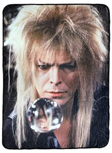 surreal entertainment labyrinth the movie jareth the goblin king super soft fleece throw blanket, black, one size
