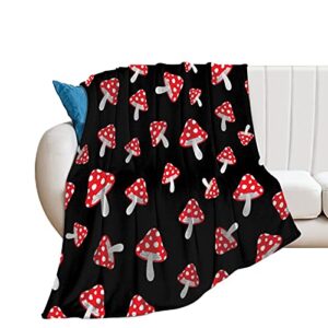 brandsonsale efoeky mushroom ultra soft fleece blanket for kids adults lightweight cozy plush flannel blanket for sofa/couch/living room/bed gift all season throw blanket,50"×60"
