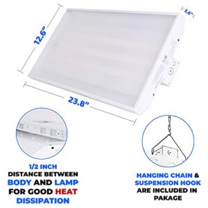 2FT LED High Bay Shop Light, 2FT 321W, 41730Lumens 5000K Daylight Linear Hanging Light for Warehouse Workshop Supermarket (dimmable) (321)