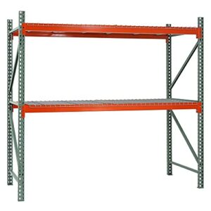 shelving inc. 36"d x 120"w x 96"h - 2-tier teardrop pallet rack starter unit - 4-5/8"h beams, weight capacity 4340lbs per beam level