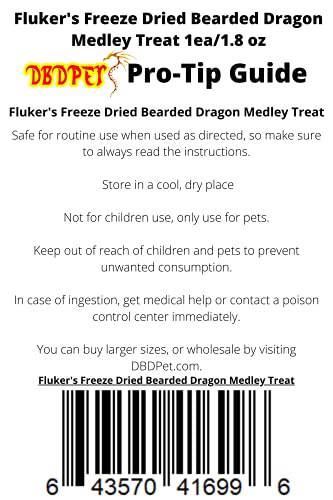 Fluker's Bearded Dragon Medley Treat Food 1.8oz - Includes Attached DBDPet Pro-Tip Guide