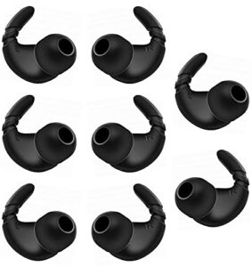 alxcd sports earbud stabilizers fins wing tips ear tips adapters compatible with most in-ear earbuds, anti-slip silicon sport eartips, compatible with sony akg galaxy s9 s10 earbuds etc. 4 pairs black