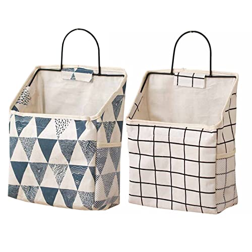 Symmak Storage Bags Hanging Storage Bag Wall Hanging Organizer Bins Pocket Wall Hanging Storage Basket Pocket Storage Bag Organizer for Door Closet Room (2 Packs)