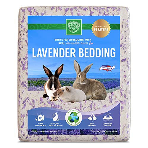 Small Pet Select- White Paper Bedding with Real Natural Lavender. Rabbits, Guinea Pigs, and Other Small Animals, 56L