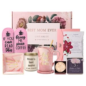 mothers day gifts, happy birthday mom gifts, gift basket for mom, gift box for women, wife, mother in law, new mom. christmas gift, mom gifts for mothers day-coffee mug set, necklace, socks, candle