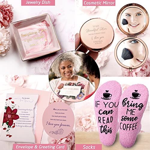 Mothers Day Gifts, Happy Birthday Mom Gifts, Gift Basket for Mom, Gift Box for Women, Wife, Mother in Law, New Mom. Christmas Gift, Mom Gifts for Mothers Day-Coffee Mug Set, Necklace, Socks, Candle