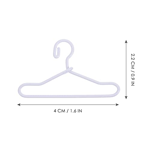 VICASKY Mini Doll Hanger 50pcs Mini Doll Clothes Hanger White Tiny Clothing Dress Gown Hanger Miniature Clothes Hanger Hanging Dress Closet Accessories 4X2. 2CM White Little Hangers