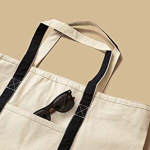 Extra Large Canvas Tote Bags with Zipper - 22 Inches Heavy Duty, Premium Zippered Tote Bag - Zip Top, 100% Organic Cotton, Sturdy, Washable Large Canvas Tote Bags - Multipurpose Canvas Shopping Bag