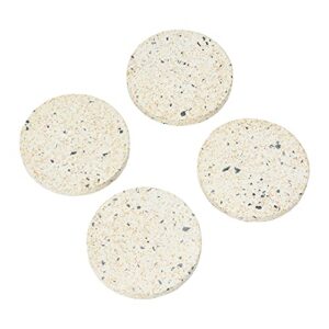 Main + Mesa Round Terrazzo Coasters, Eggshell, Set of 4