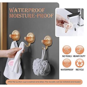 Suction Cup Hooks Reusable Heavy Duty Vacuum Suction Cup Hooks Bathroom Kitchen Window Glass Hooks for Loofah Key Towel Robe Utensils Wreath Christmas Festival Decorations - 2 Pack, Orange