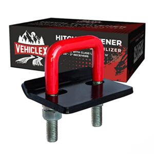 Vehiclex Anti Rattle Hitch Tightener for 1.25" and 2" Hitch Receivers – 0.44" U-Bolt Diameter – Protective Anti-Rust Coating
