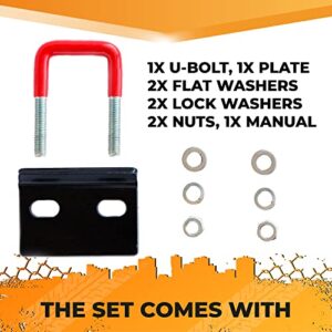 Vehiclex Anti Rattle Hitch Tightener for 1.25" and 2" Hitch Receivers – 0.44" U-Bolt Diameter – Protective Anti-Rust Coating
