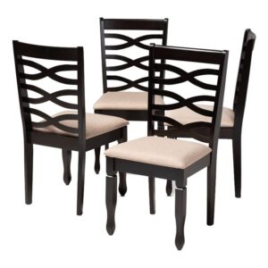 bowery hill 18.5'' mid-century wood dining chair in mahogany/espresso (set of 4)