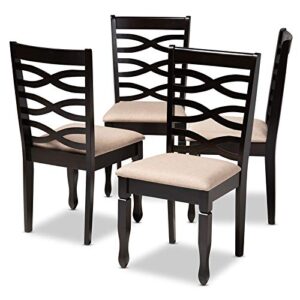 BOWERY HILL 18.5'' Mid-Century Wood Dining Chair in Mahogany/Espresso (Set of 4)