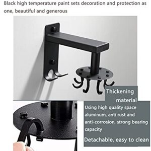 HEFFY Kitchen Storage Rotary Hook Rotatable Utensils Hooks Aluminum Small Utensil Holder Cooking Tool Hanger Bathroom Toilet RV Campers Easy to Install with 8 Removable Black