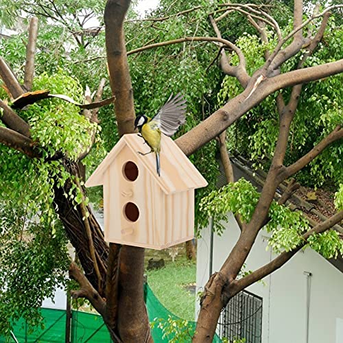 DOITOOL 2pcs Wooden Bird Nest Box Bird House Parrot Breeding Box Cage Wood Bird Nest for Budgie Parakeet Cockatiel Conure Canary Finch Dove Lovebird