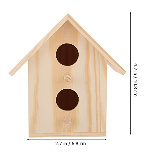 DOITOOL 2pcs Wooden Bird Nest Box Bird House Parrot Breeding Box Cage Wood Bird Nest for Budgie Parakeet Cockatiel Conure Canary Finch Dove Lovebird