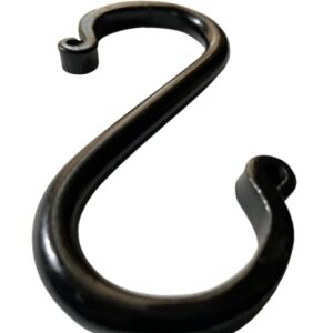 6 Wrought Iron S Hooks - 4" Hand Forged with Scrolls (Set of Six) Hand Forged by Amish Blacksmith Lancaster Pennsylvania USA