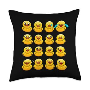 best rubber duck gift ducky smiley emoticon lover funny designs for men women cute rubber duck throw pillow, 18x18, multicolor