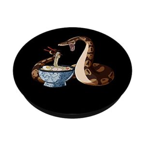 Funny Japanese Kawaii Ramen Snake Ball Python PopSockets Swappable PopGrip