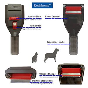 Kodahome Pet Shedding Brush Vacuum Attachment - Deshedding Tool Compatible with Most Vacuum Cleaners, Cat and Dog Hair Grooming Tool Hair Remover with Extension Hose with Universal Adapter (Universal Series)