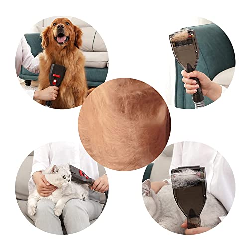 Kodahome Pet Shedding Brush Vacuum Attachment - Deshedding Tool Compatible with Most Vacuum Cleaners, Cat and Dog Hair Grooming Tool Hair Remover with Extension Hose with Universal Adapter (Universal Series)