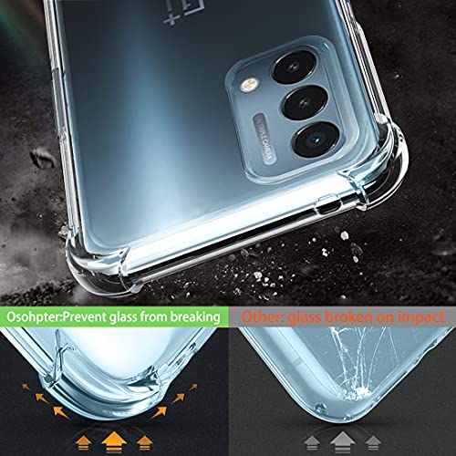 Osophter for Oneplus Nord N200 5G Case with 2pcs Screen Protector Clear Transparent Reinforced Corners TPU Shock-Absorption Flexible Cell Phone Cover for 1+Nord N200 5G(Clear)