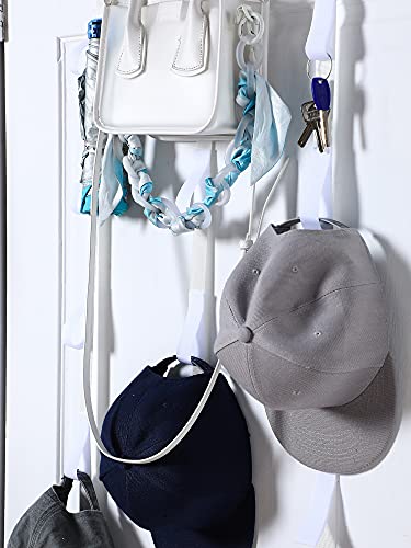 27 Hooks hat rack for wall Baseball Wall Mount Hanger Closet Ball Caps 3 White Sturdy Hat Rack over The Door Hanging Cap Display Organizer for Organization Women Man Girls Teen Kids Storage