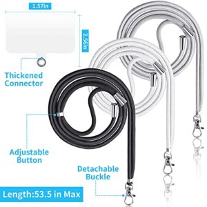 Frienda 3 Pieces Nylon Neck Crossbody Lanyard Universal Phone Lanyard Detachable Phone Safety Tether Adjustable Phone Neck Strap (Black, White, Grey)