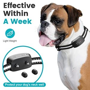 Dog Bark Collar,Bark Collar with Adjustable Sensitivity for Large Medium Small Dogs,Smart Bark Collar Anti False Trigger,Rechargeable Anti Barking Collar with Beep Vibration and Optional Shock