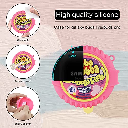 Alquar for Galaxy Buds Live/Galaxy Buds 2/Galaxy Buds 2 Pro/Galaxy Buds Pro Case, Cute Cartoon Anime Food Silicone Protective Case Cover with Samsung Buds 2 Pro/Buds 2/Buds Pro/Buds Live(Bubba Candy)