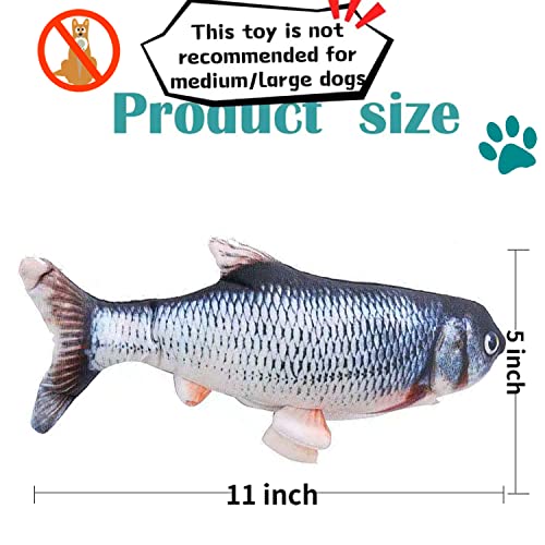 ZIKATON Flopping Fish Cat Toy 11",Electric Moving Cat Toy, Cat Toys for Indoor Cats, Floppy Cat Kicker Fish Toy, Vibrating Catnip Toy,Different Fish for Choice & Fun Toy for Cat Exercise