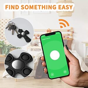 Stress Relief Pop It Toys with Airtag Case - Silicone Cover case,Compatible with Apple New Air Tag Safety and Anti-Lost Case for Kids Dogs Keys Backpacks Luggage(Black)